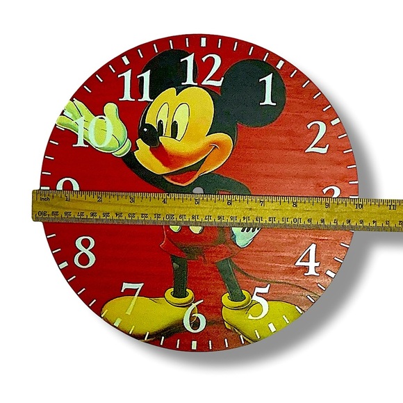 Mickey Mouse Wall Clock Red Yellow Analog Quartz Round Wall Decor 10” NEW - Picture 7 of 16